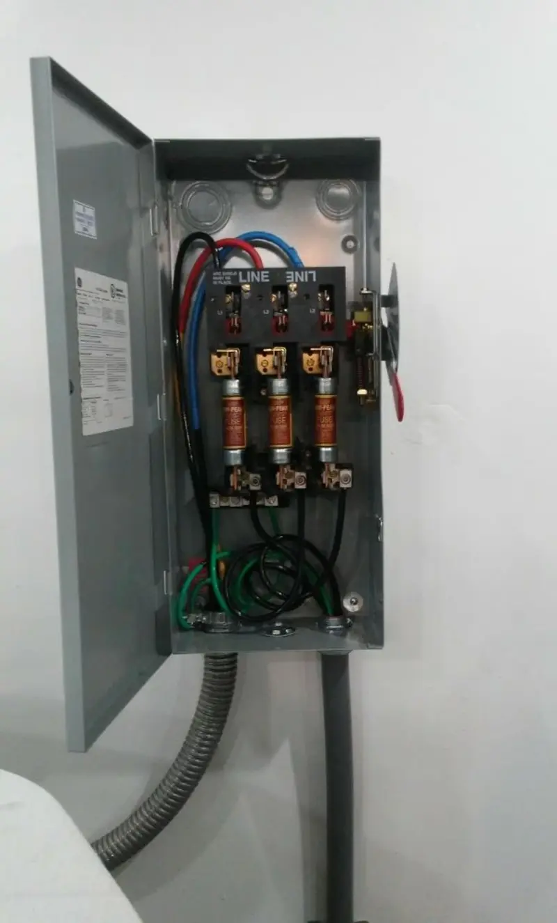 Three-phase disconnect switch installed for Smoke Detector Installation in South Bound Brook